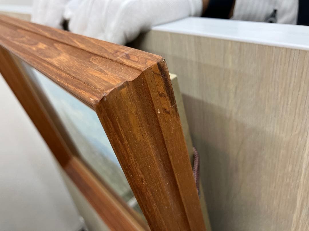 岩下正芙美 油彩画 水戸街道の民家