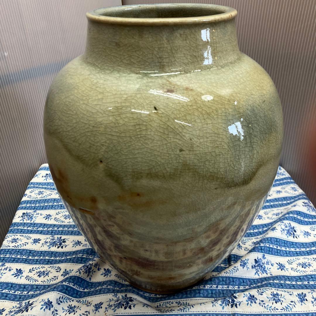 華道道具　灰釉壺　S62KYT