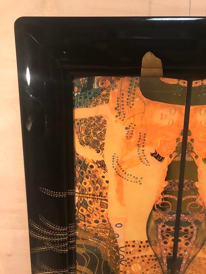 クリムト　「水蛇Ⅰ」　ジークレー＋シルクスクリーン金箔加工　サイン無し