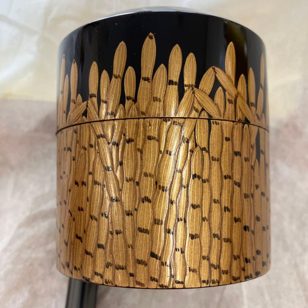 茶道具　￼棗　楽只斎好　木賊面中次　葆光斎書付　共箱　S103NT