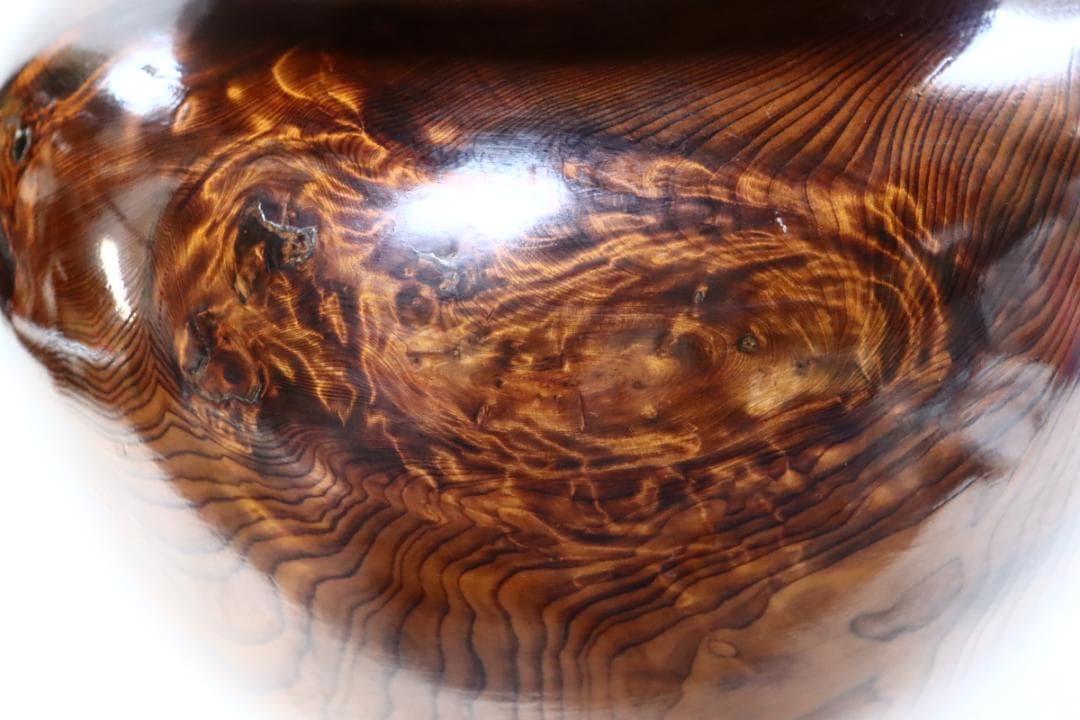 希少　屋久杉 光明杢　花瓶 花器 工芸品 花入 壺 アンティーク