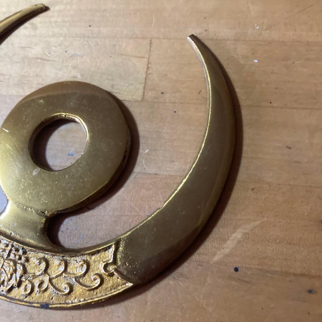 加藤清正　真鍮製　三日月形　オブジェ　エンブレム