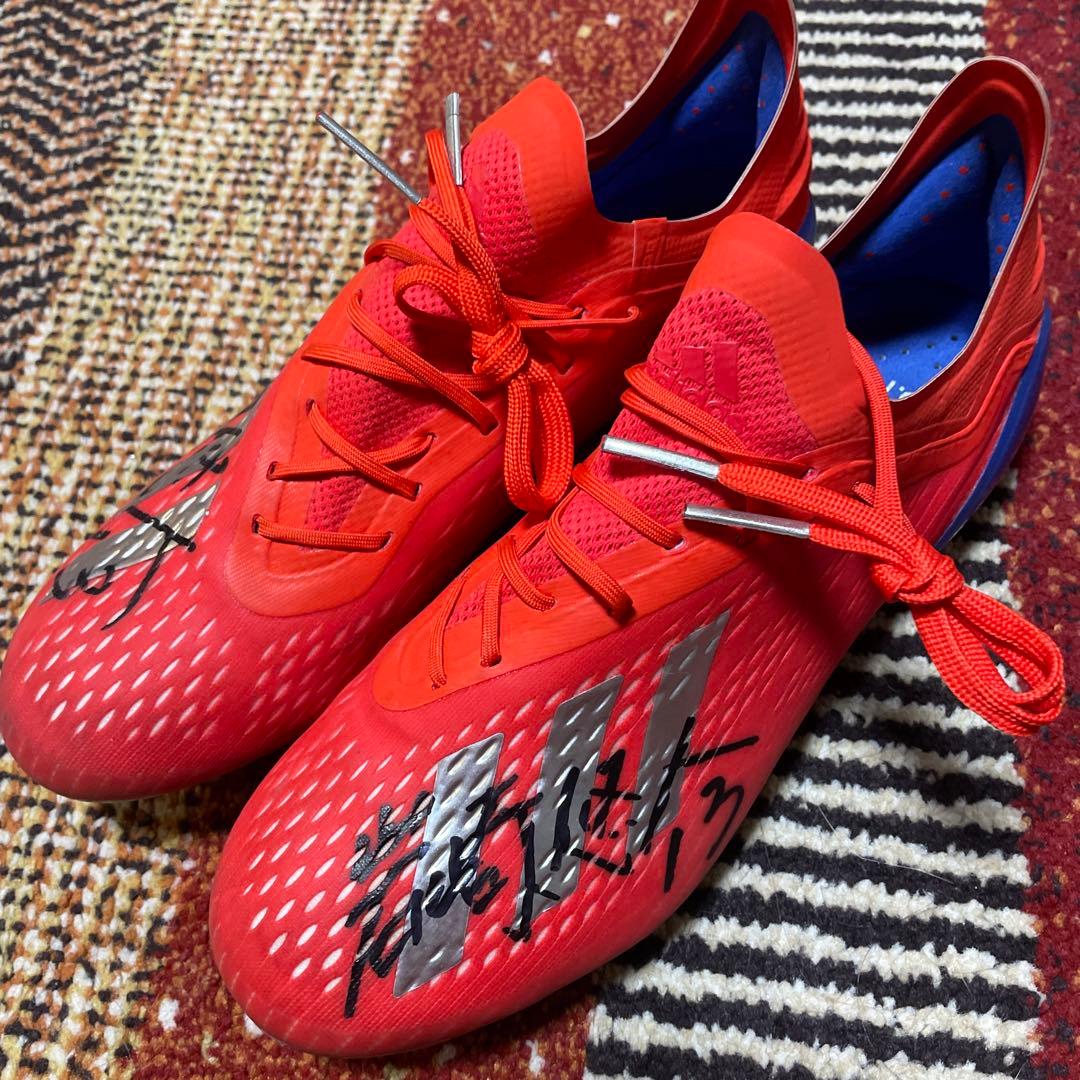 岩崎 悠人選手サイン入り アディダス エックス 18.1 FG/AG(レッド)