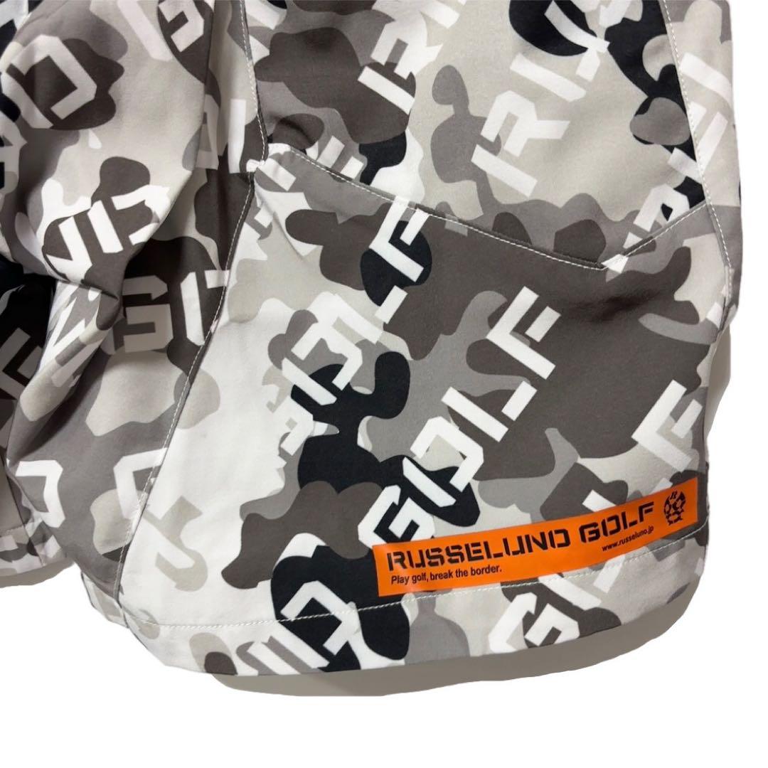 新品 ラッセルノ ゴルフ メッシュ ポケット ショーツ ブラック カモ M 4