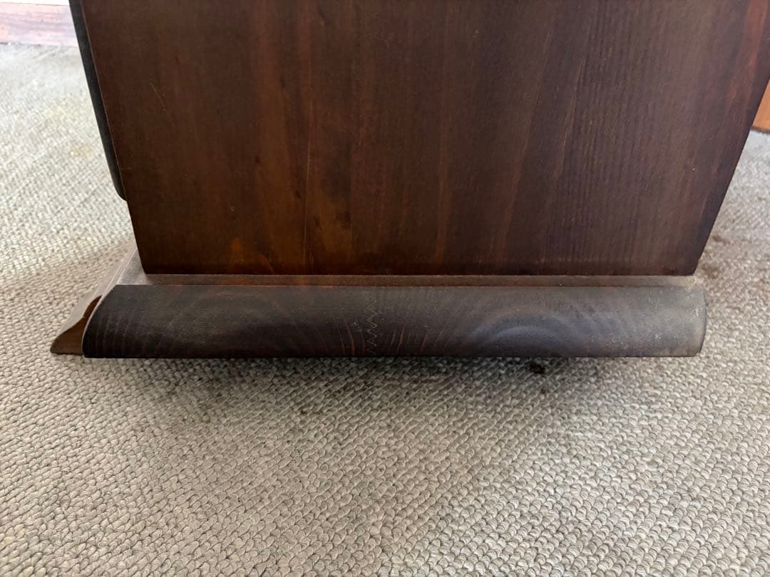 【えだまめ】花柄装飾のダークブラウンタンス　アンティーク　収納