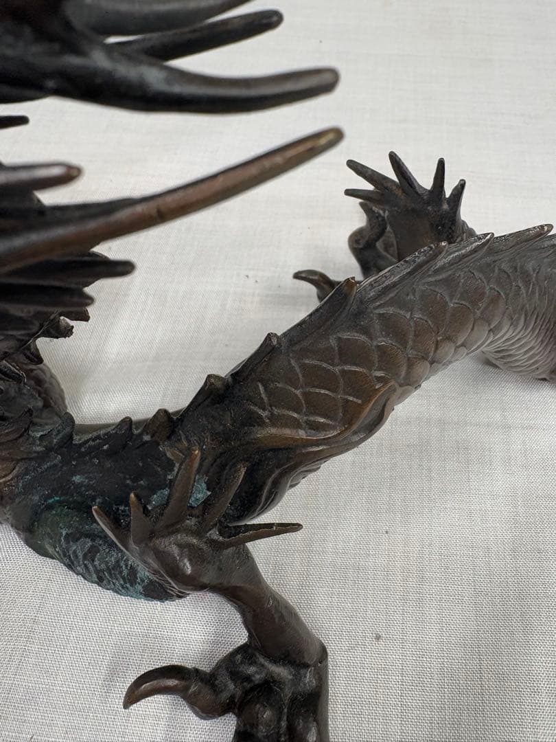 青銅　銅　龍　オブジェ　置物　アンティーク　骨董品