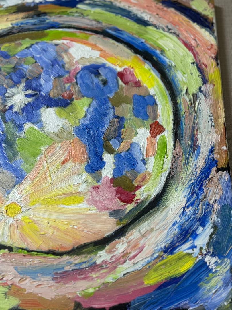 絵画　原画　油絵　抽象画　アート　月　満月　二瓶智仁作