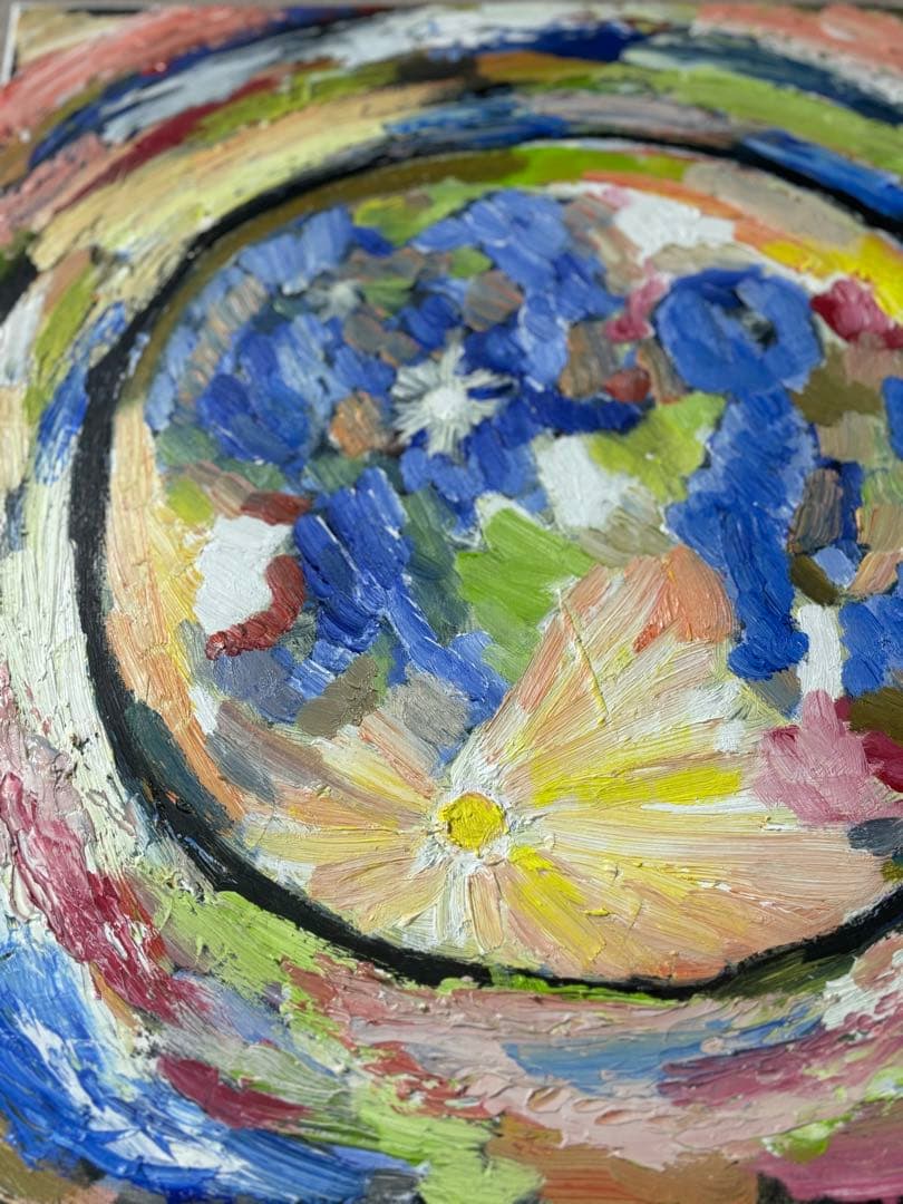 絵画　原画　油絵　抽象画　アート　月　満月　二瓶智仁作