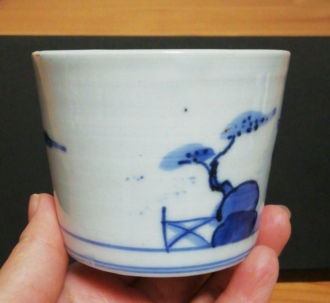 古伊万里　染付　蕎麦猪口　人物図　四客　食器