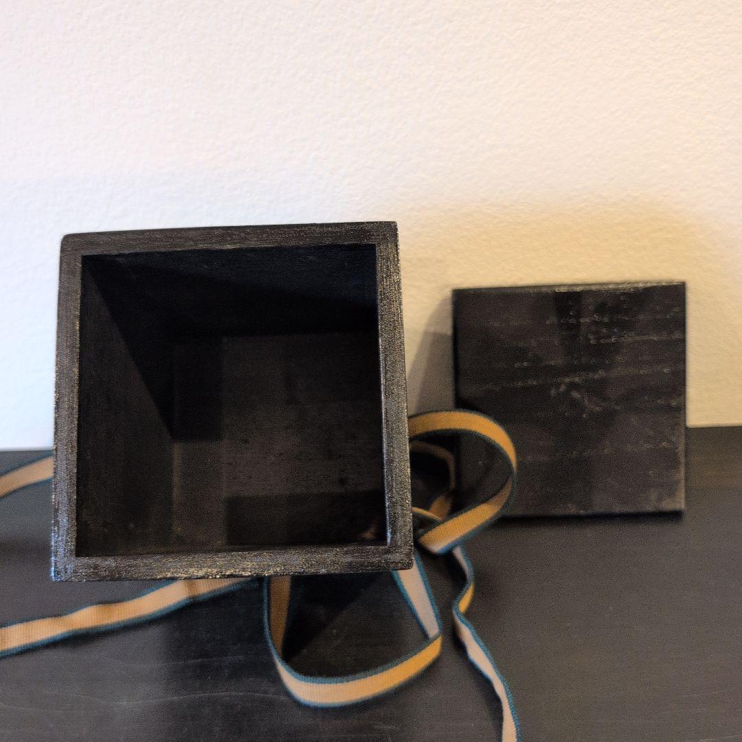 11代　中村宗哲　真塗　黒中棗　鵬雲斎花押　二重箱