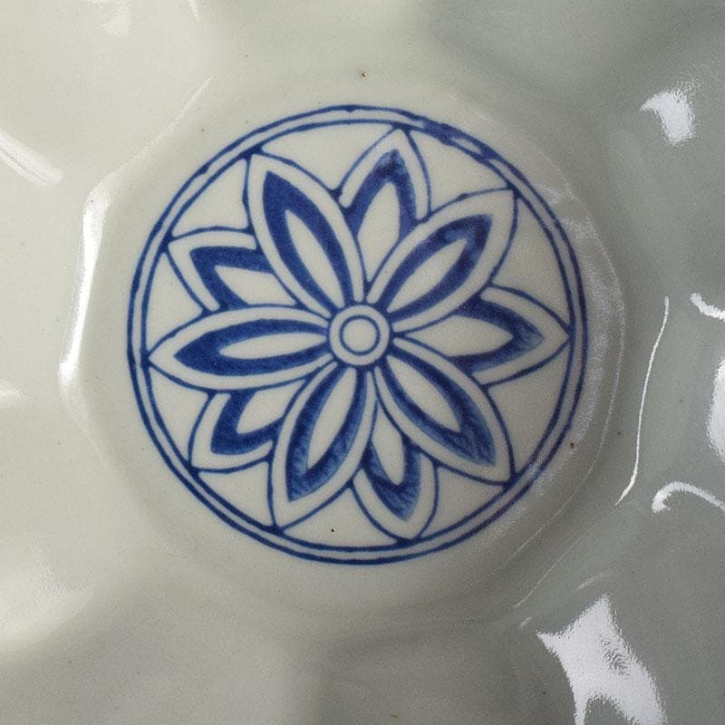 伊万里焼　五良太甫呉祥瑞造　染付棯文　菓子鉢　碌々斎極め箱　V　R7756C