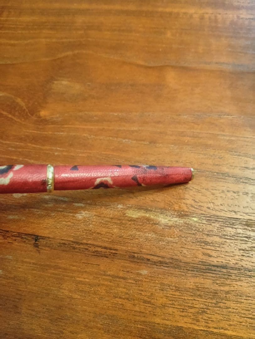 プラチナ　友禅染　羊革巻 18金先　万年筆