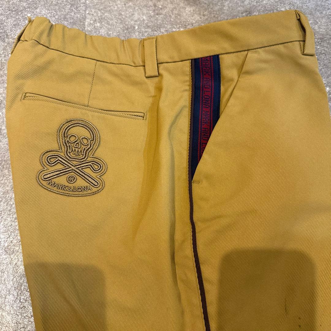 MARK&LONA スカル刺繍 ベージュパンツ　50