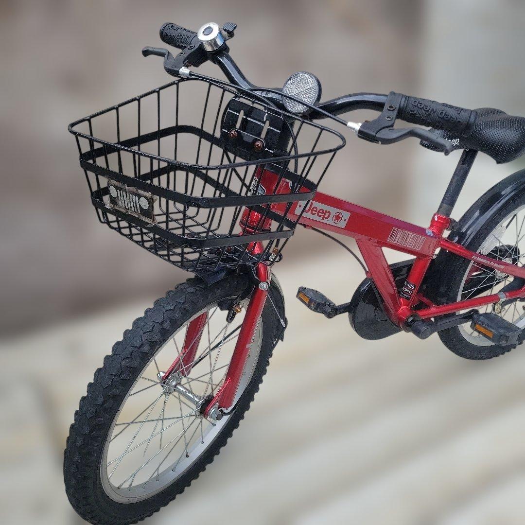埼玉県新座市 ジープ子供用自転車 18インチ赤 幼児 子供 キッズ 補助凛 赤