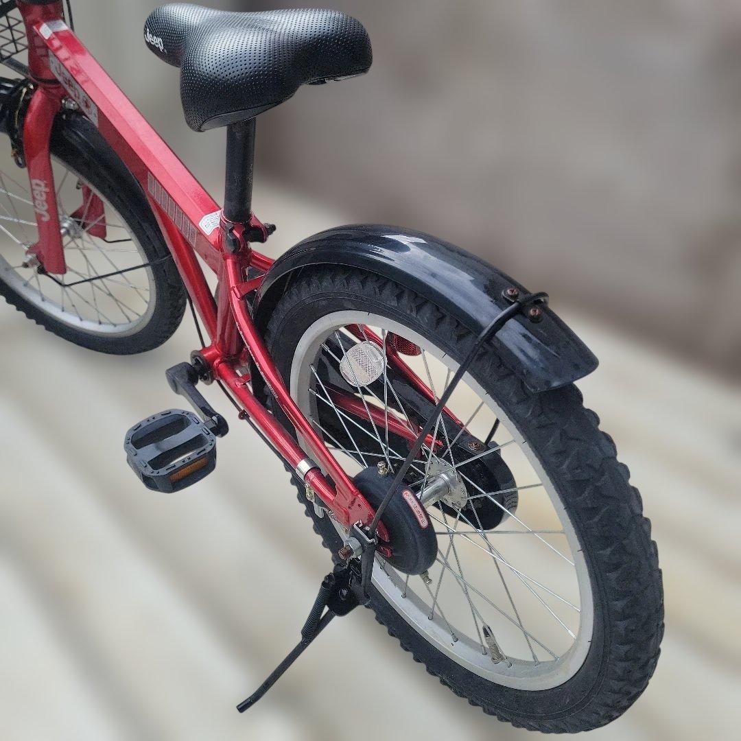 埼玉県新座市 ジープ子供用自転車 18インチ赤 幼児 子供 キッズ 補助凛 赤
