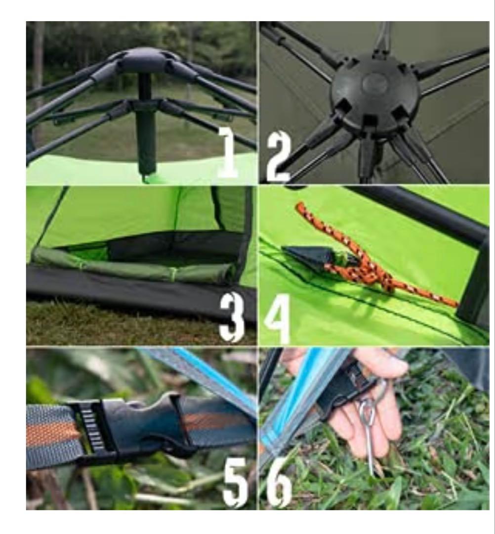 YACONE キャンプテント 240cm x 210cm ４人用　ワンタッチ