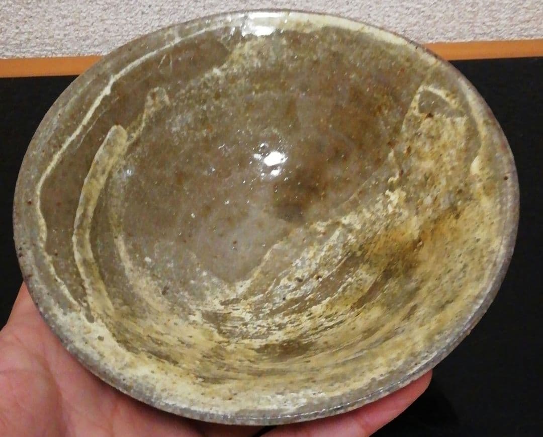 大徳寺書付　柴田正作　銘『孫水』　灰釉　茶碗　共箱　共布　茶道具