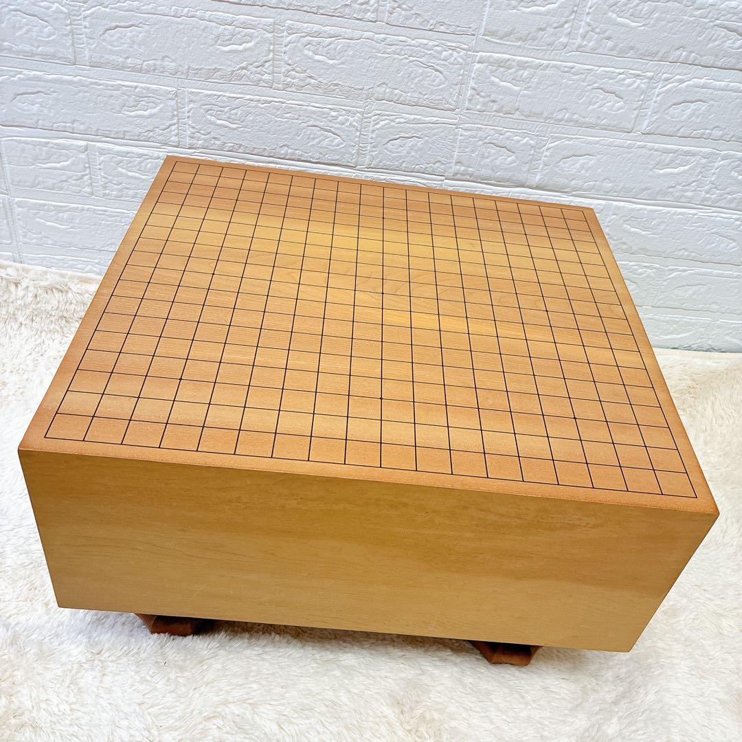 囲碁盤 基盤 板目 木裏 極厚 6寸 へそあり 脚付 高級 骨董 桐箱