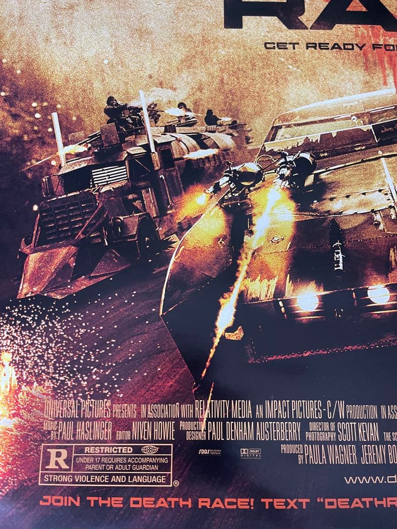 *枚数限定*映画館用両面印刷ポスターUS版:デス・レース ジェイソンステイサム