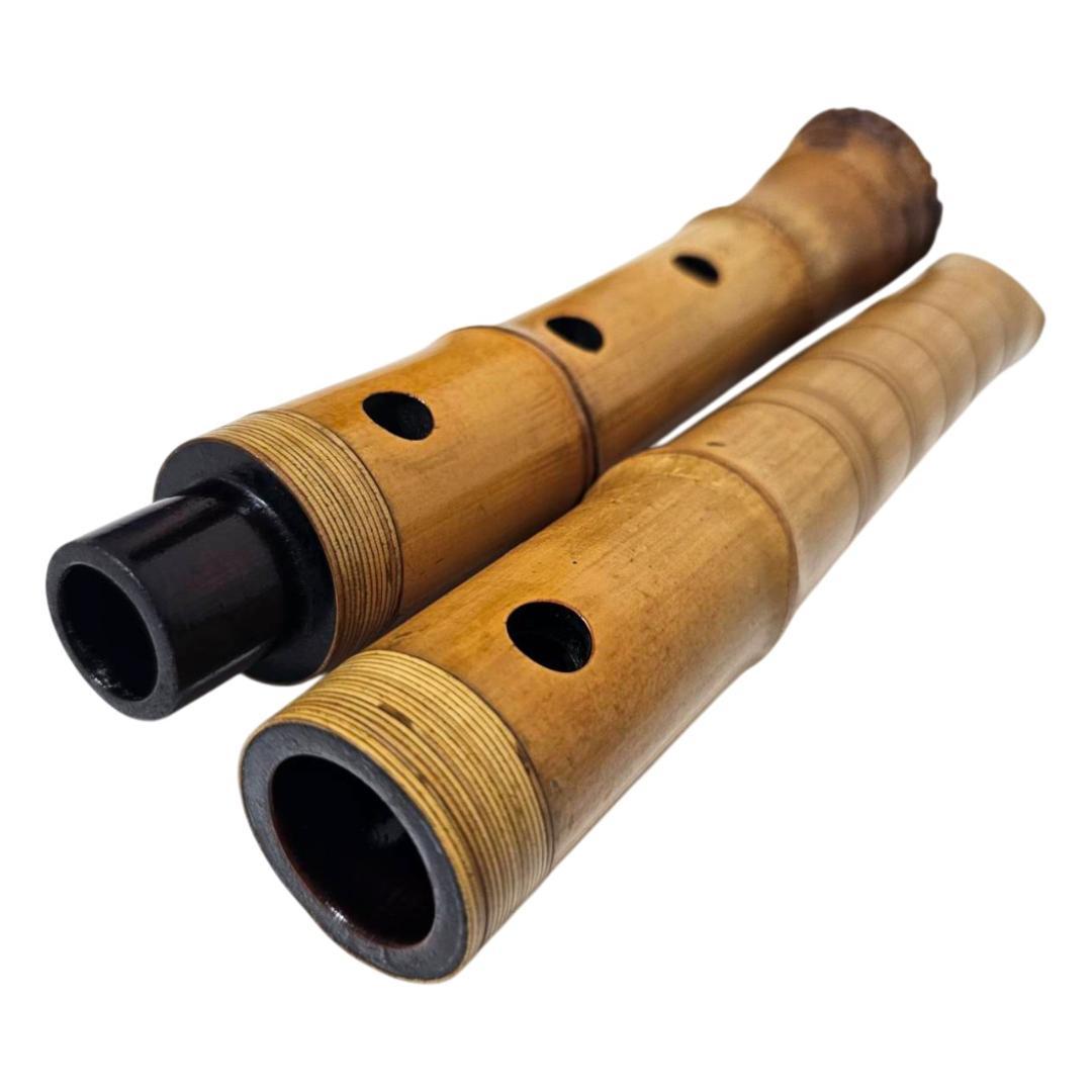 希少 尺八 琴古流 佐竹 1尺6寸 5孔 銘あり 2印 根竹 二分割 和楽器 竹