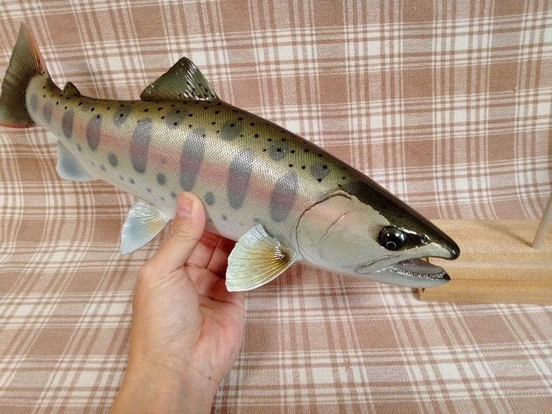 ハンドメイド　39cmヤマメ　フィギュア　レプリカ　魚釣り　ルアー釣り