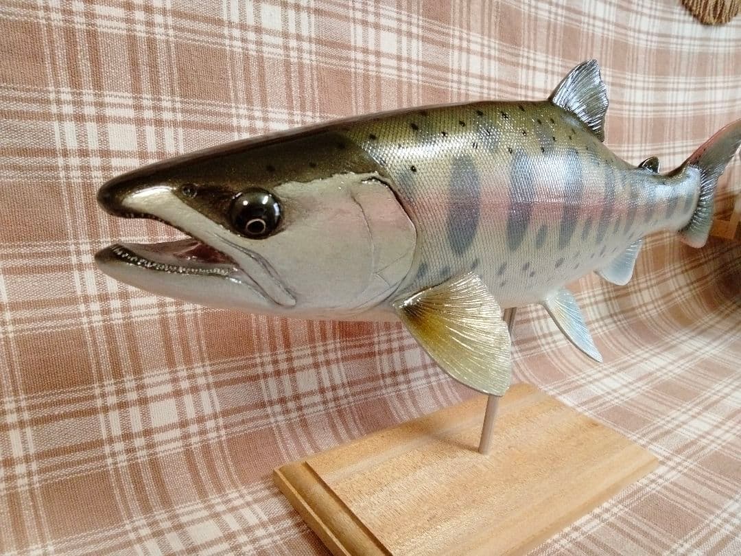 ハンドメイド　39cmヤマメ　フィギュア　レプリカ　魚釣り　ルアー釣り