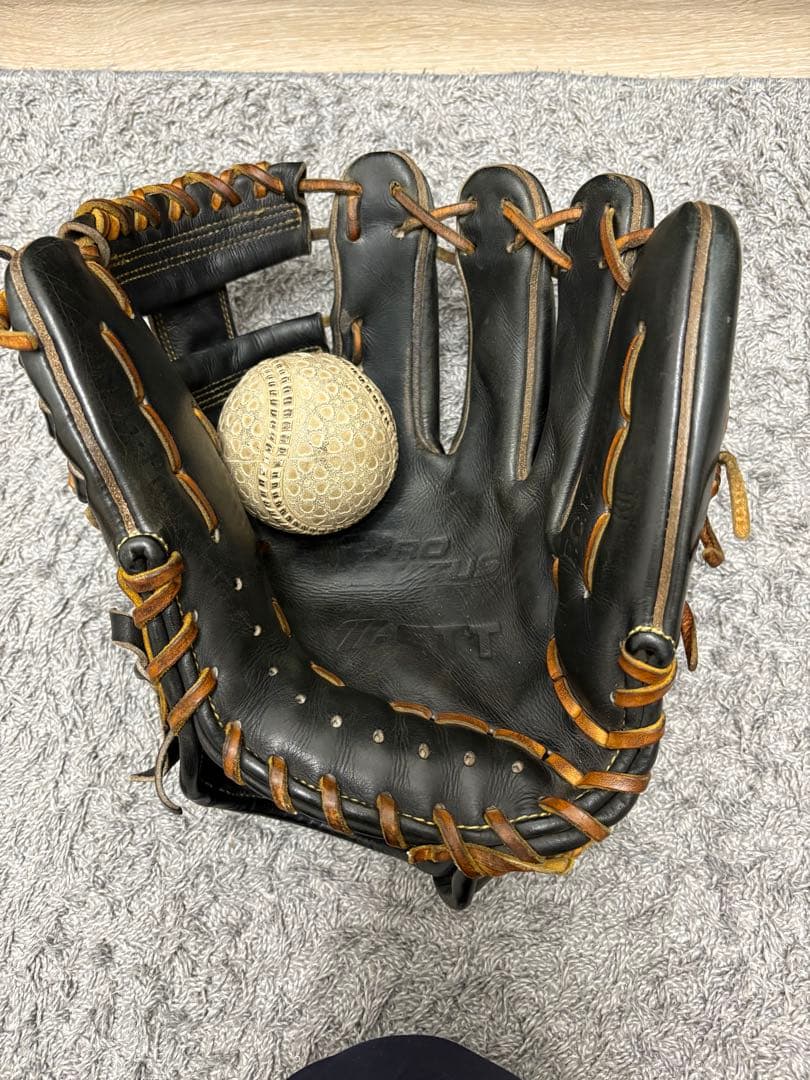 ZETT 硬式レザーグローブ 黒