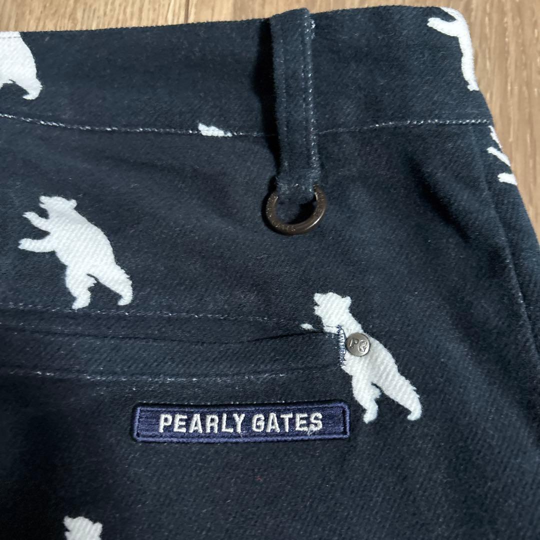 PEARLY GATES クマ柄パンツ　ブラック