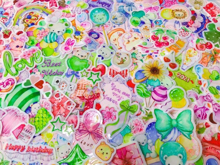 可愛いい❤️❤️フレークシール( ⸝⸝•ᴗ•⸝⸝ )くまさんと風船といっしょ♡♡