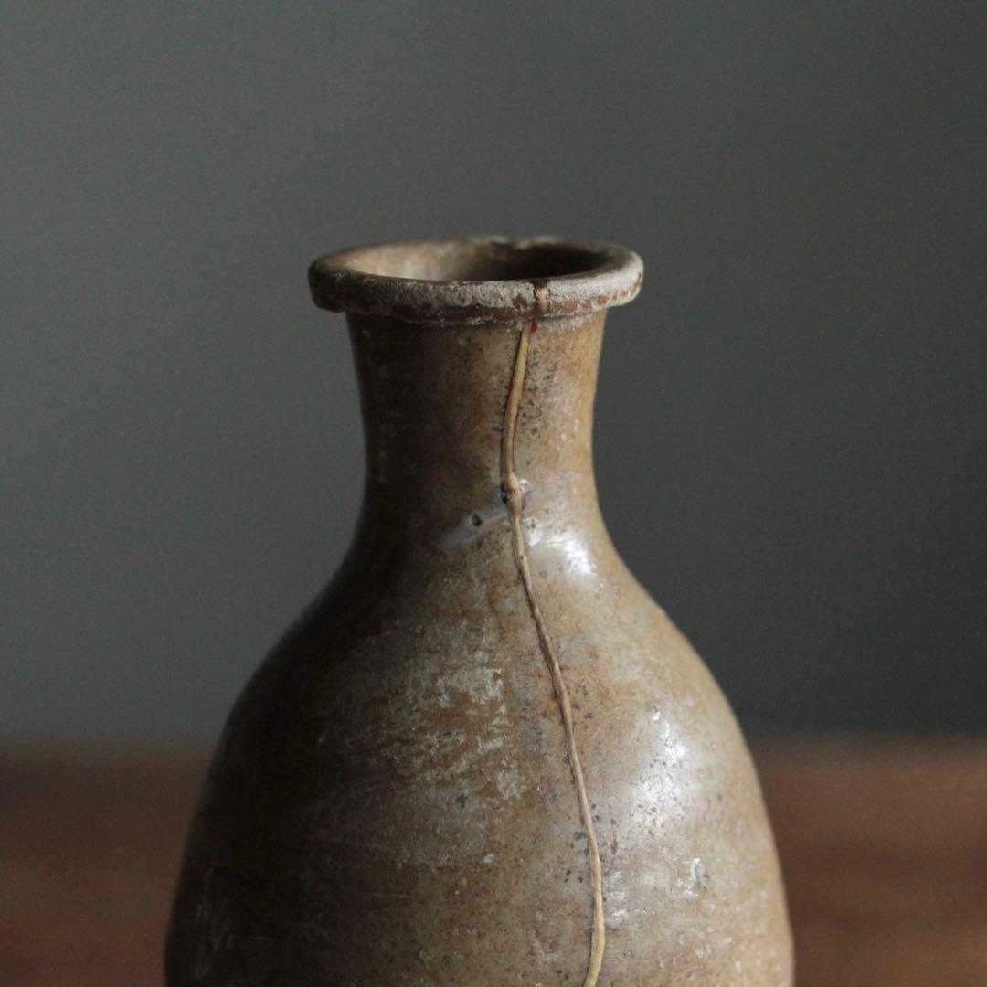 美濃 灰釉瓶 花入れ 江戸後期 古美術 古道具 アンティーク