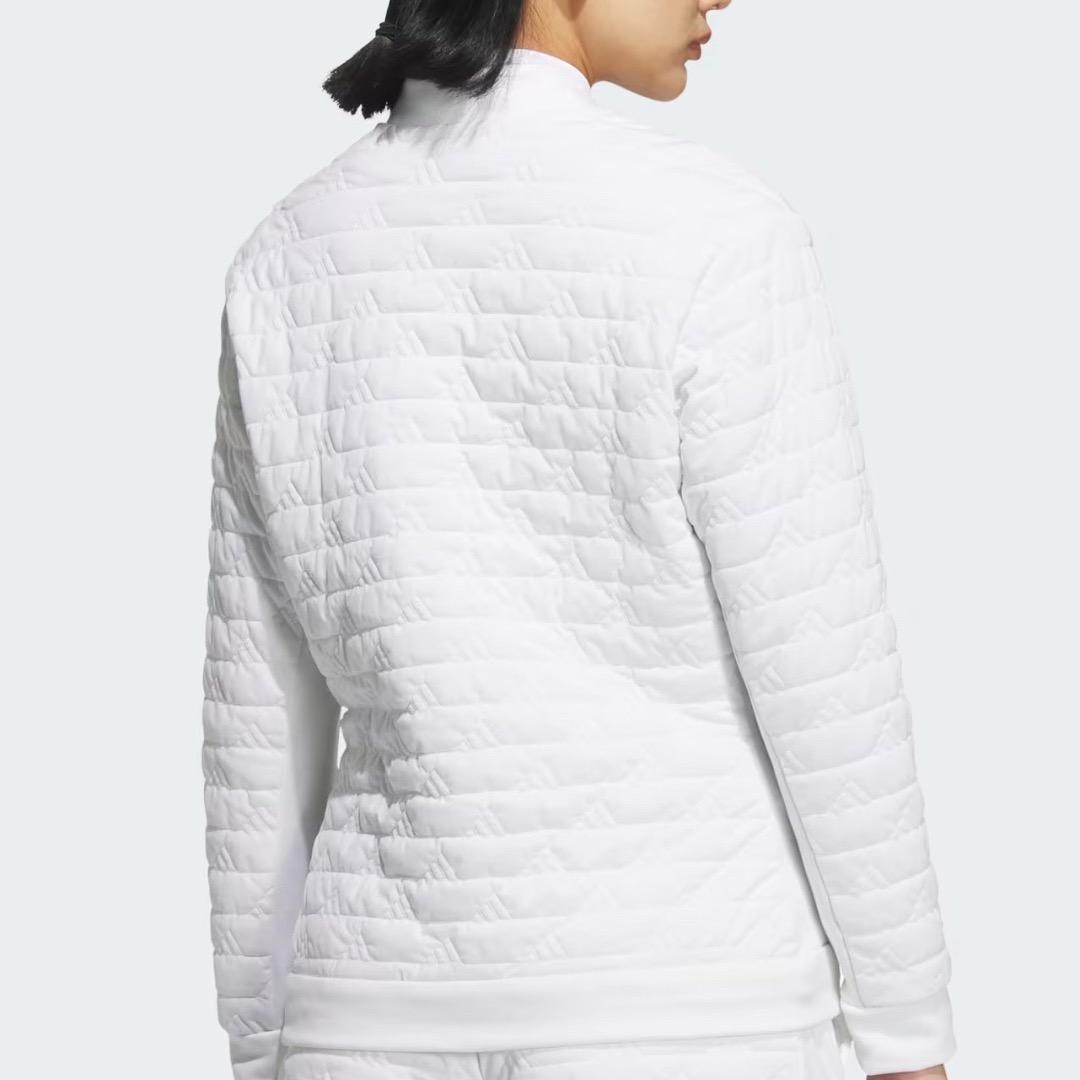 【S】定価37,400円 アディダスゴルフ 保温 中綿 キルト セットアップ 白