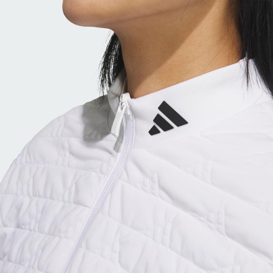 【S】定価37,400円 アディダスゴルフ 保温 中綿 キルト セットアップ 白