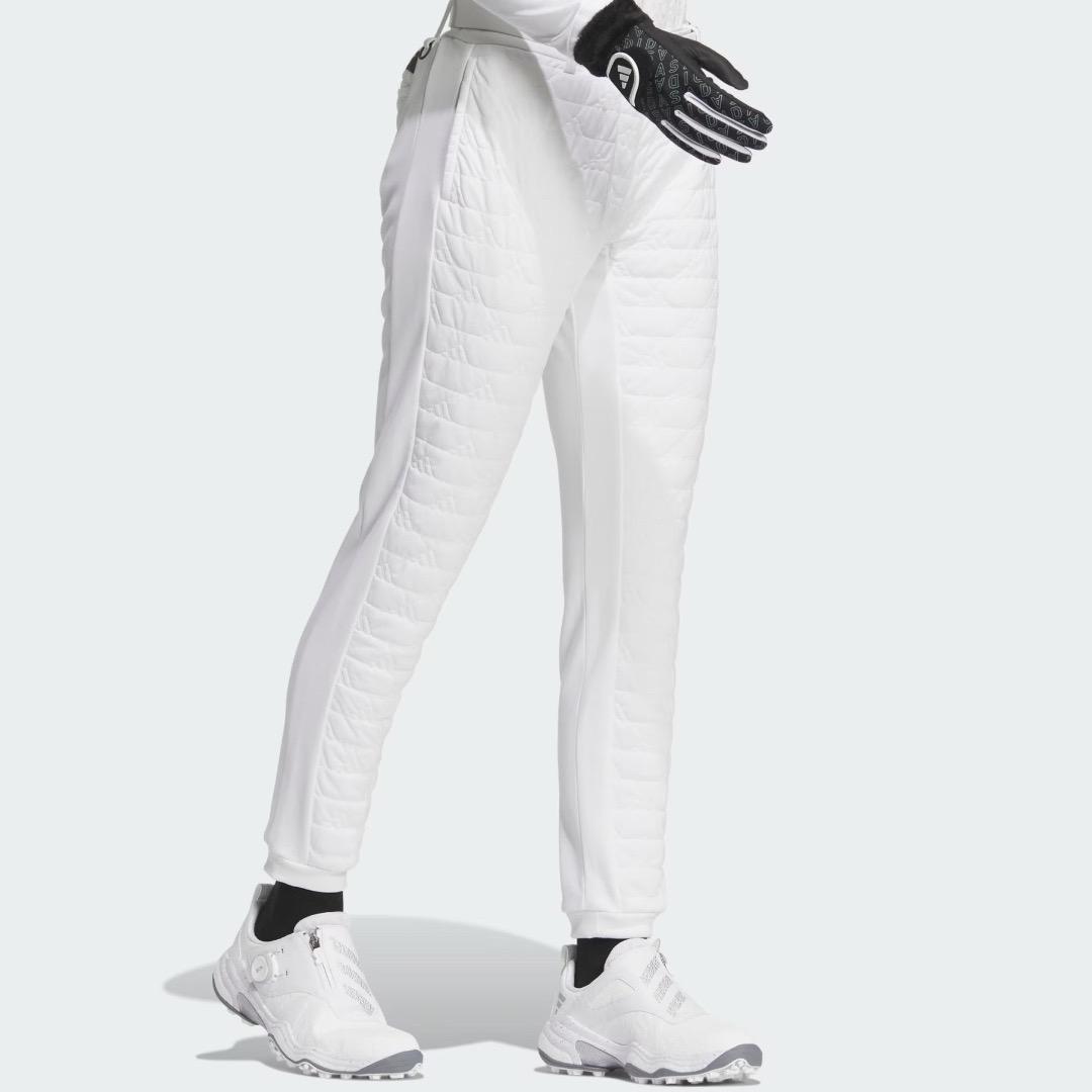 【S】定価37,400円 アディダスゴルフ 保温 中綿 キルト セットアップ 白
