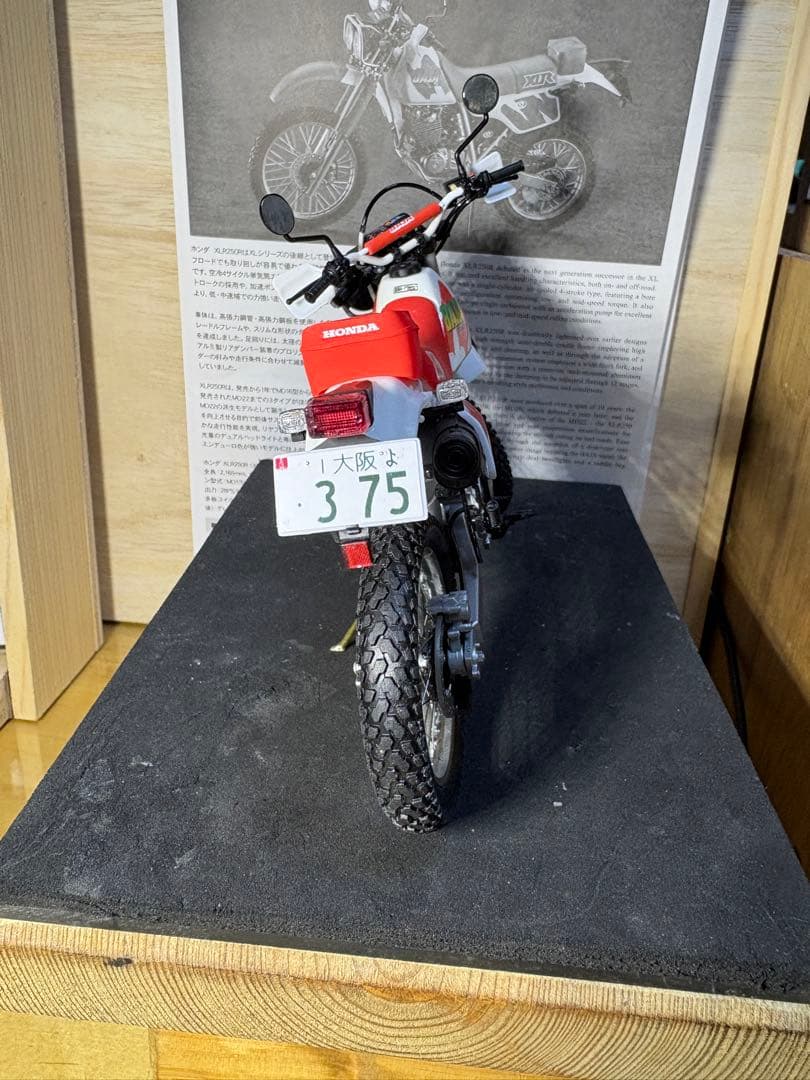 【完成品】ハセガワ1/12ホンダXLR BAJAスポーク張替え済(ステンレス)