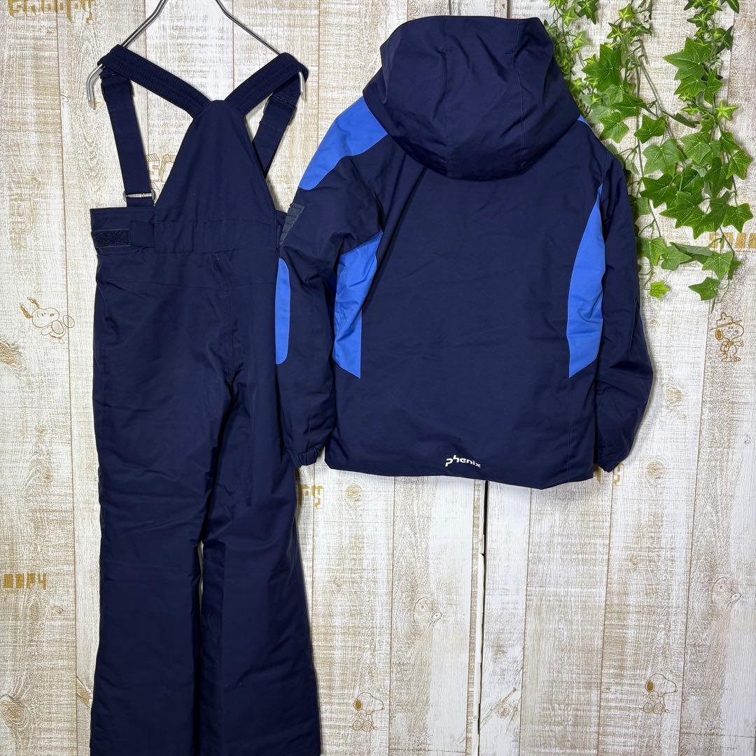 フェニックス　スノーボード　スキー　スノーウェア キッズ　セットアップ　紺色　赤