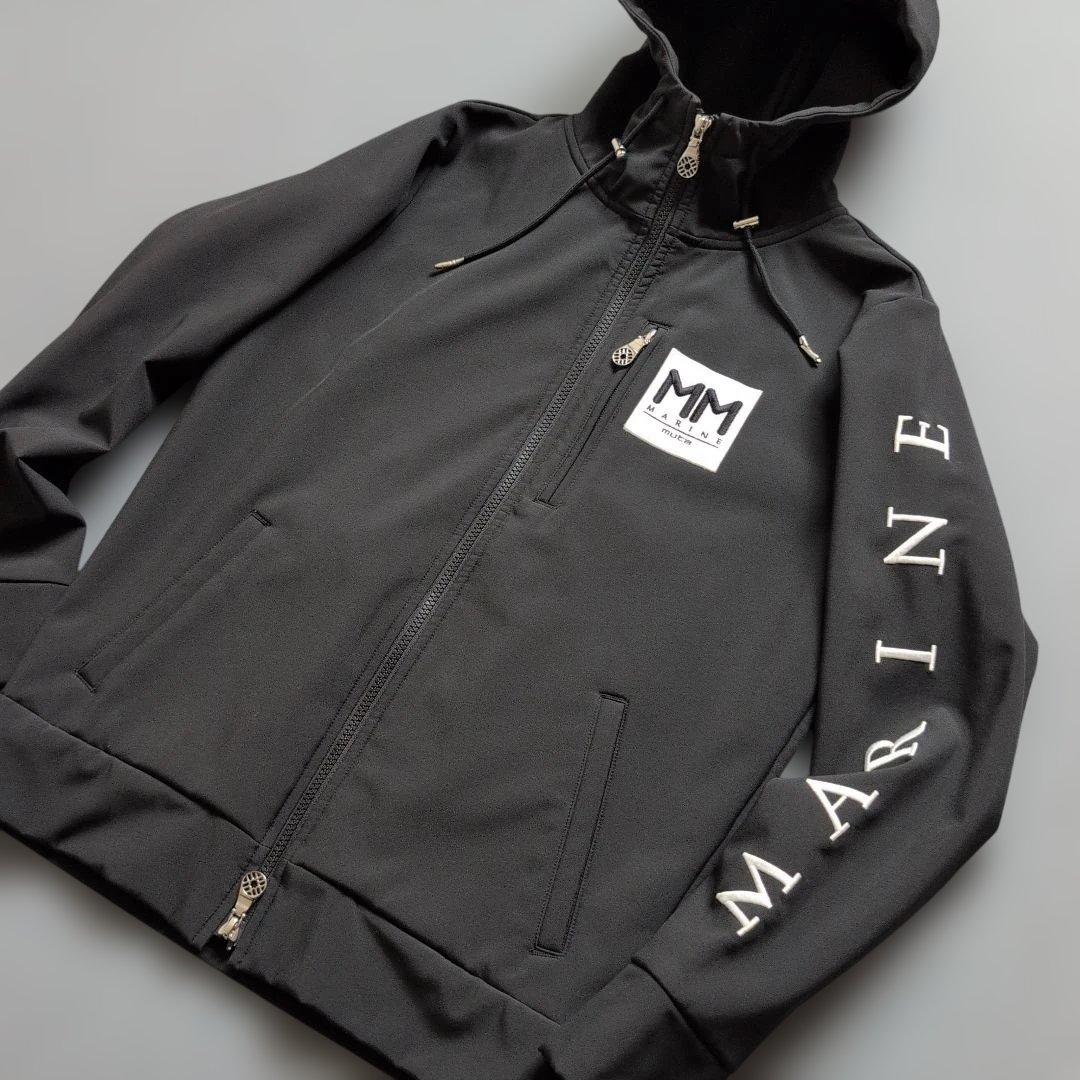 【極美品】ムータマリンゴルフ　裏起毛フルジップパーカー　S 黒