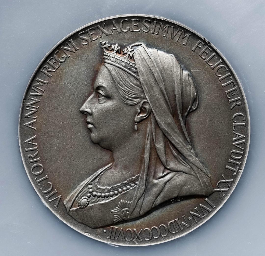 1897年 ヴィクトリア女王 ダイヤモンドジュビリーMS64 大型銀メダル075
