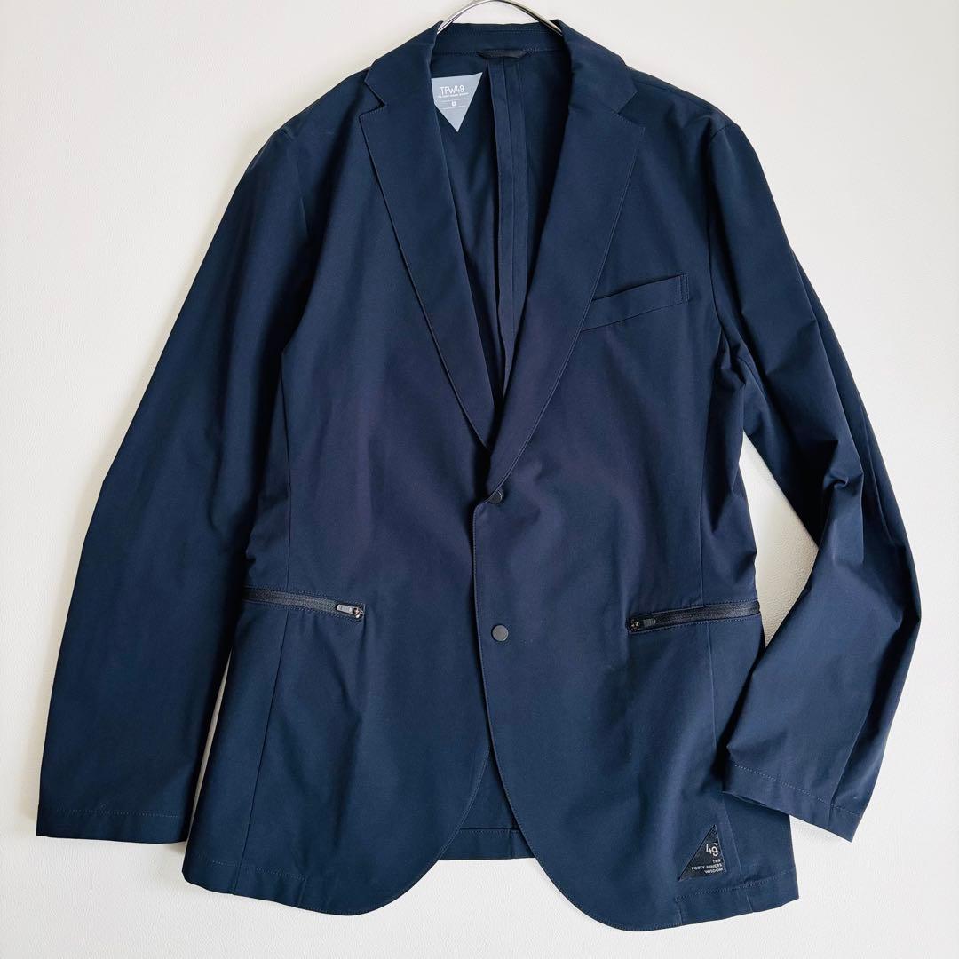 2679【美品】TFW49 セットアップスーツ ストレッチ素材 ネイビー 日本製