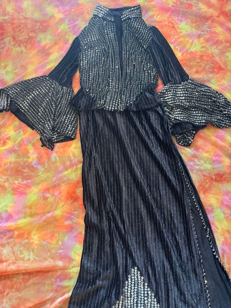 ダンス衣装　ベリーダンスetc ドレス　ワンピース　スパンコール(スリット有り)