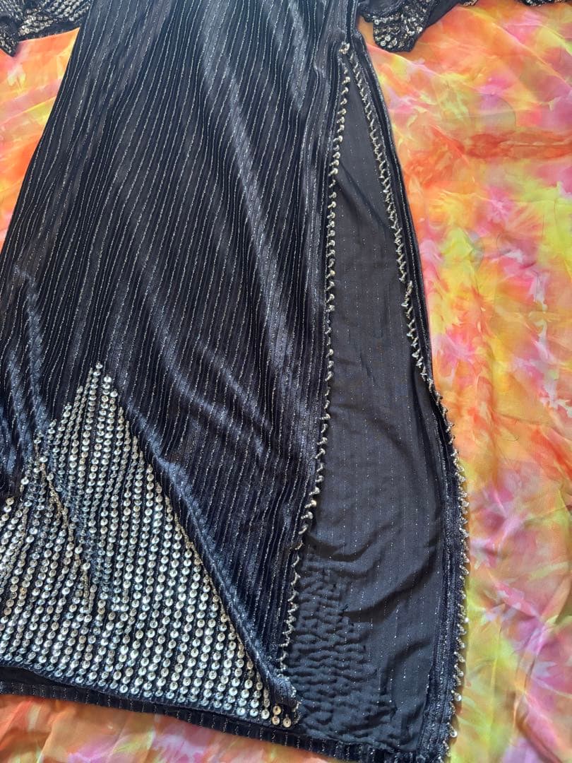 ダンス衣装　ベリーダンスetc ドレス　ワンピース　スパンコール(スリット有り)