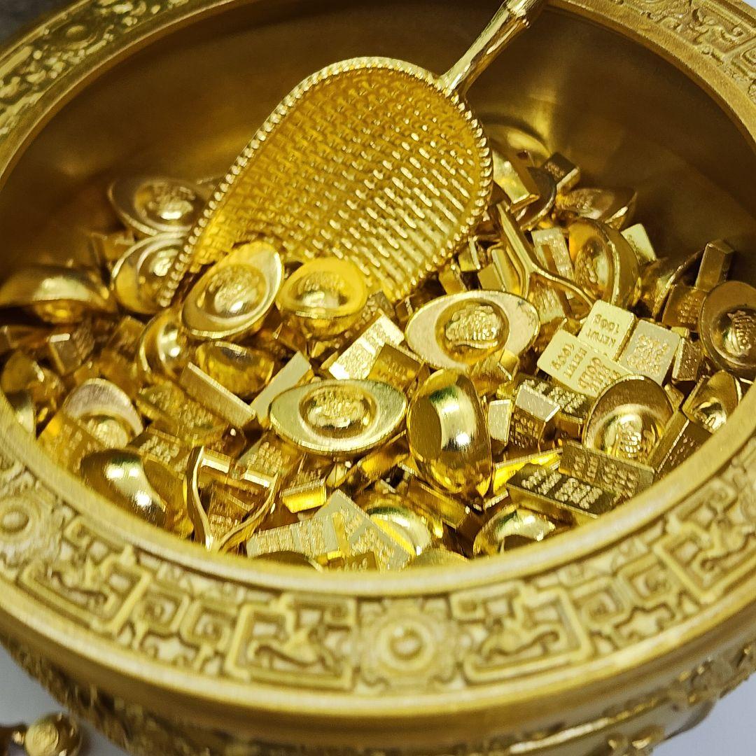 【金運爆上げ】真鍮製 開運風水アイテム一式／元宝・金塊・銭・そろばんアバカス付き