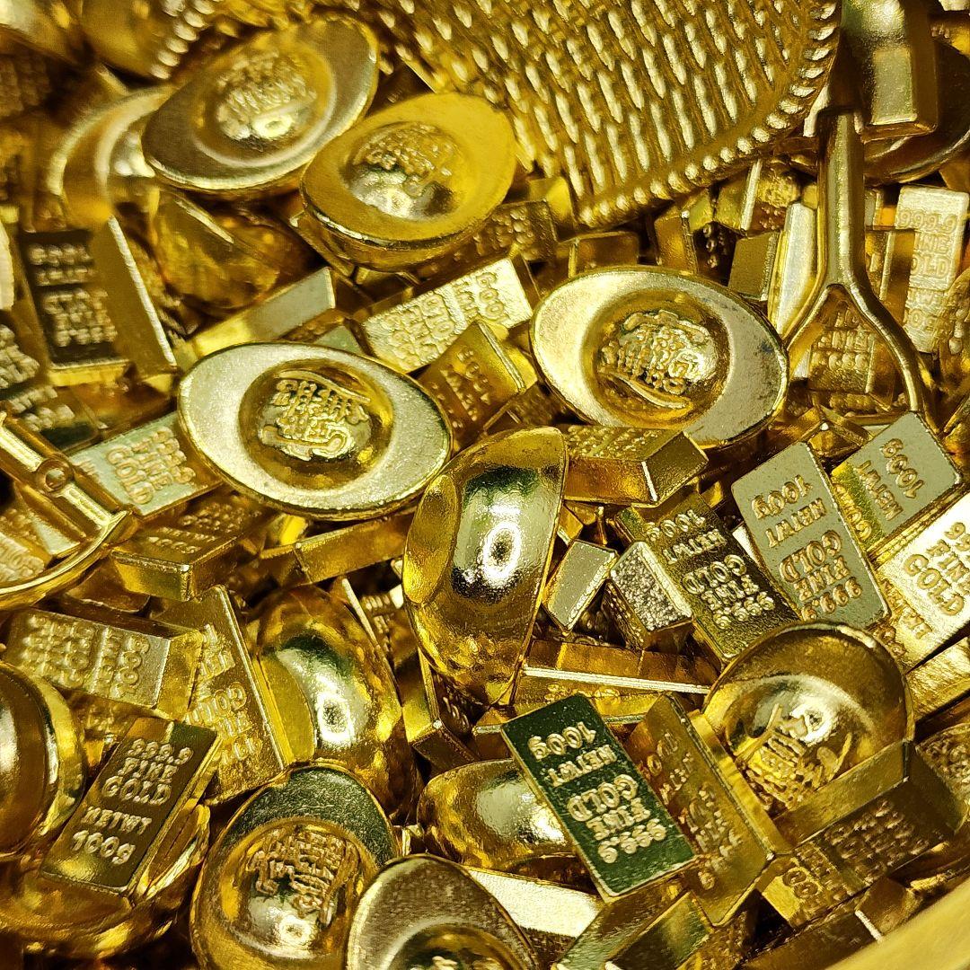 【金運爆上げ】真鍮製 開運風水アイテム一式／元宝・金塊・銭・そろばんアバカス付き