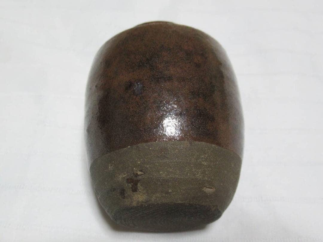 美品 安土桃山時代 鎌倉市旧家の茶道具◆古瀬戸肩衝茶入 高さ約7.5cm