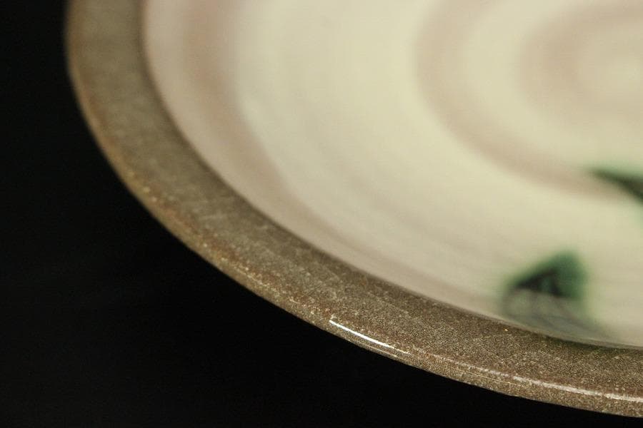 伸葉文 皿 五客 新開寛山造 木箱付(メ1266)