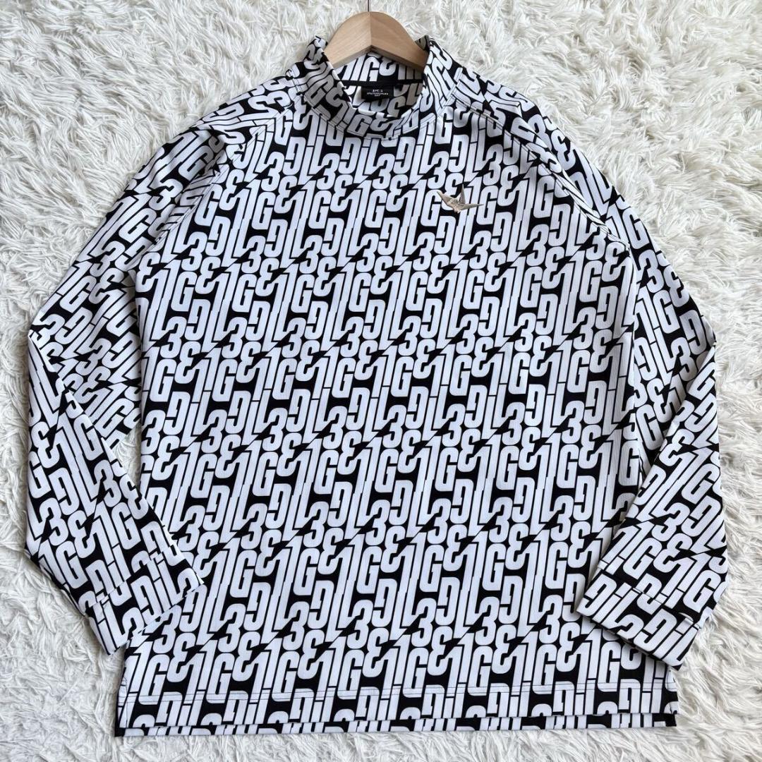 美品/6/XL ウノピュウノウグァーレトレ モックネック 長袖 ロゴ総柄