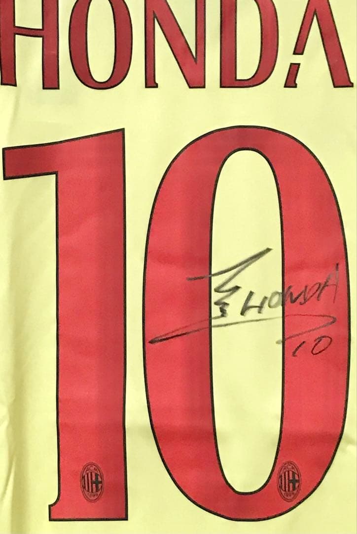 新品 本田圭佑選手直筆サイン入りユニフォーム ACミラン10 元サッカー日本代表