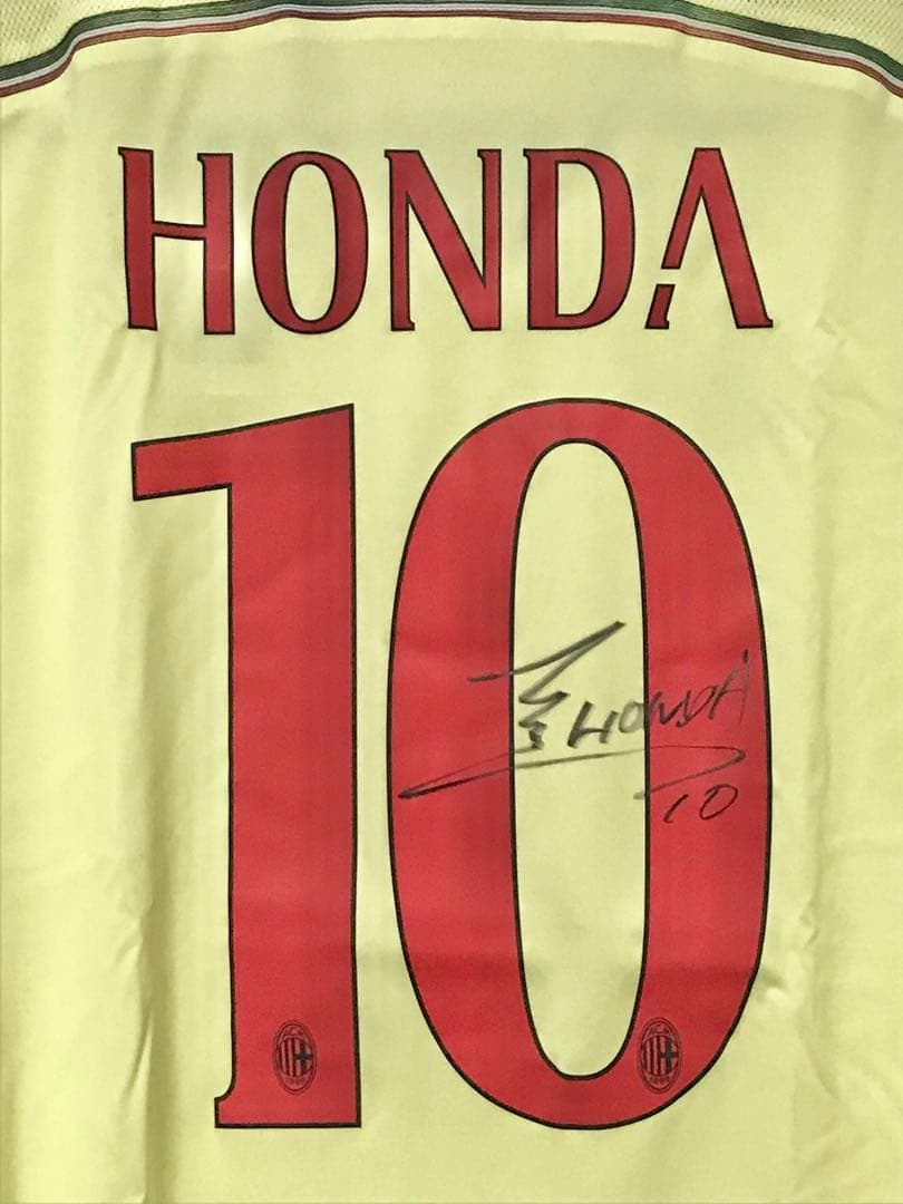新品 本田圭佑選手直筆サイン入りユニフォーム ACミラン10 元サッカー日本代表