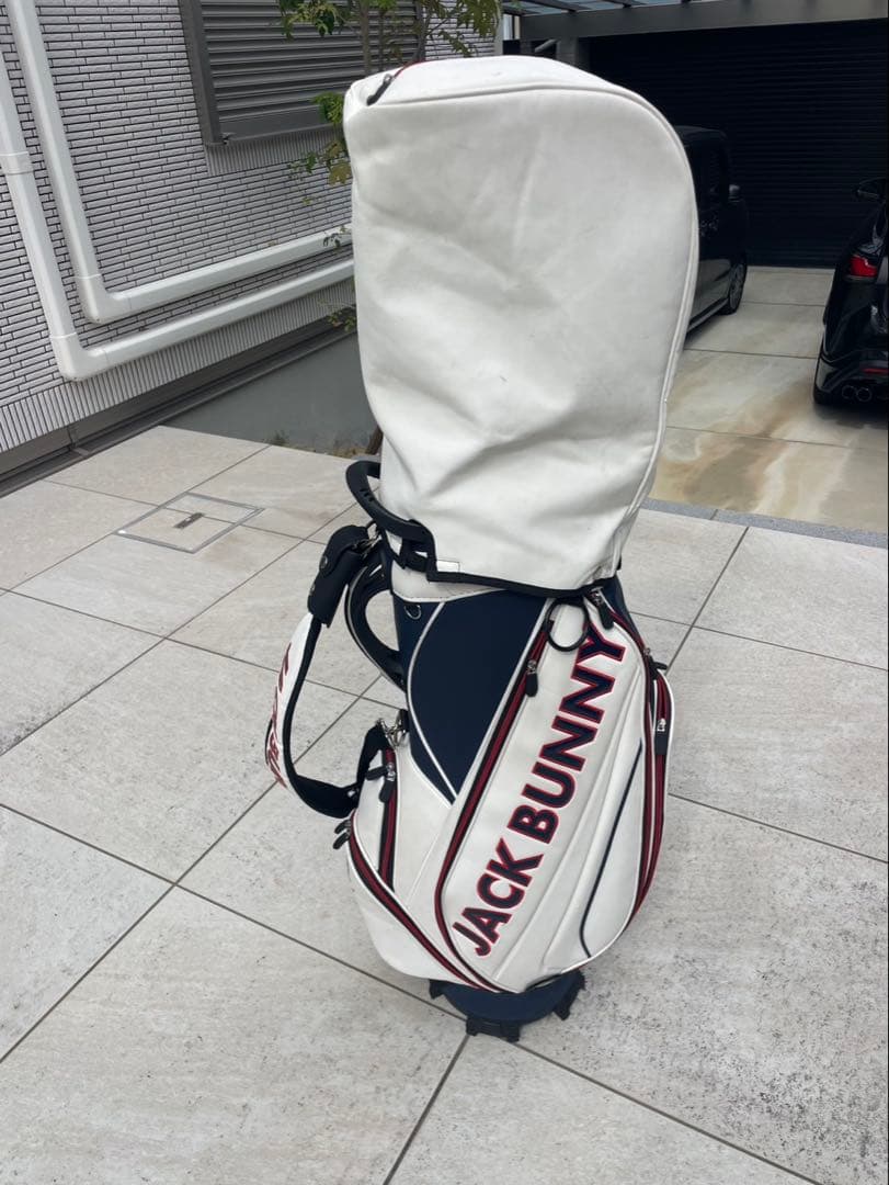 JACK BUNNY キャディバッグ ホワイト/ネイビー