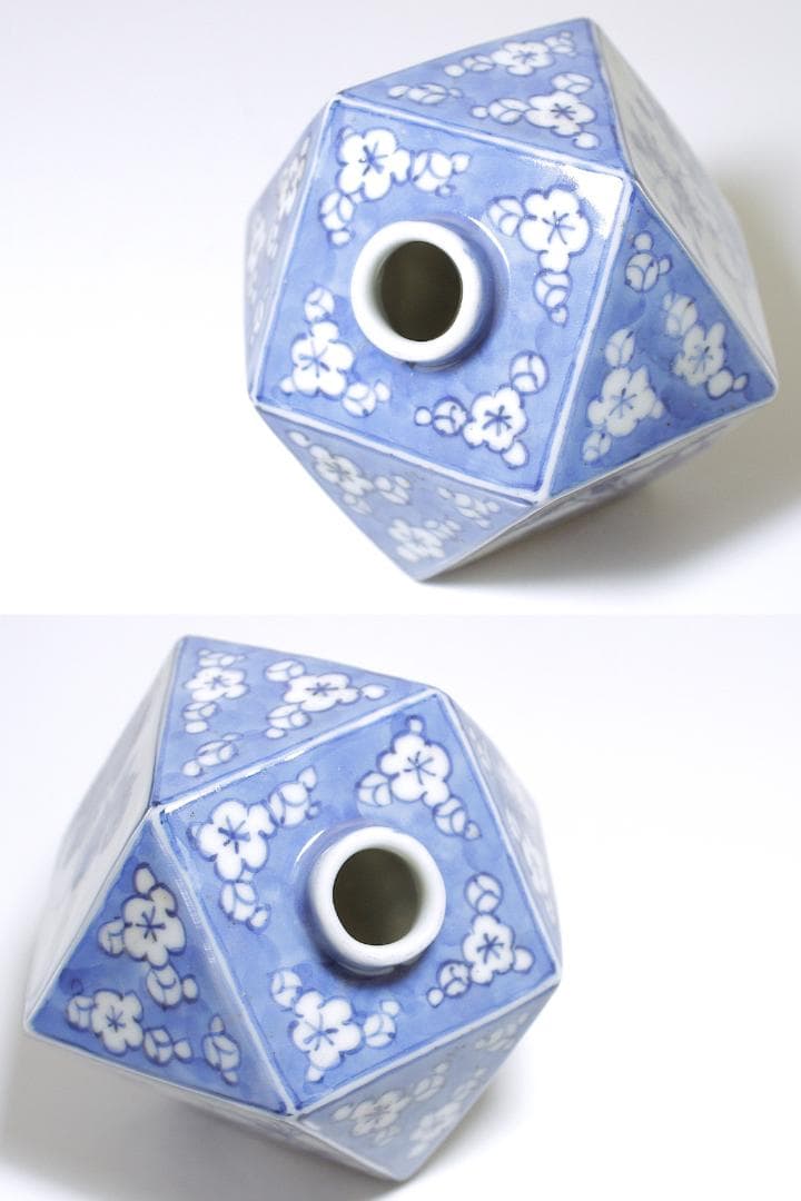 幕末-明治期 瀬戸焼 染付 面取壺