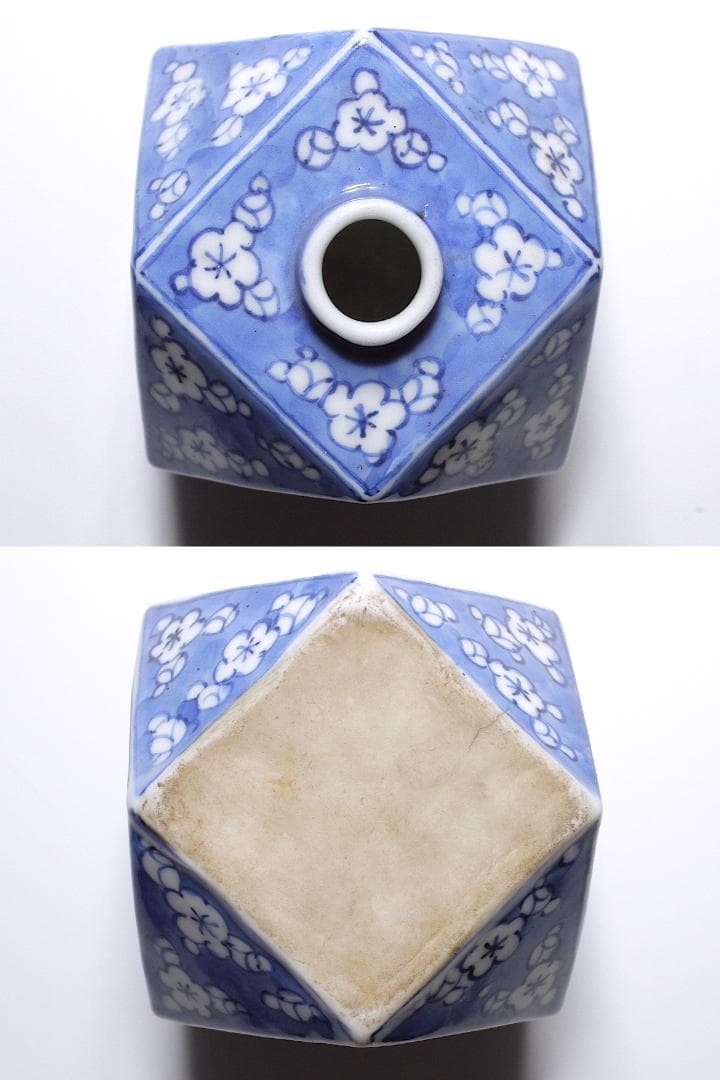 幕末-明治期 瀬戸焼 染付 面取壺